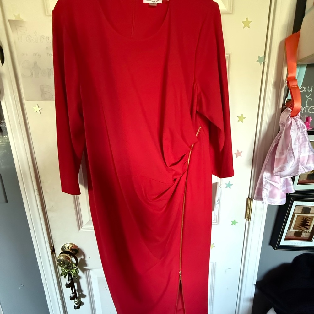 Calvin Klein Elegant Red Dress NWT